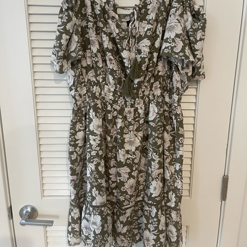 Plus Size Floral Print Mini Dress
